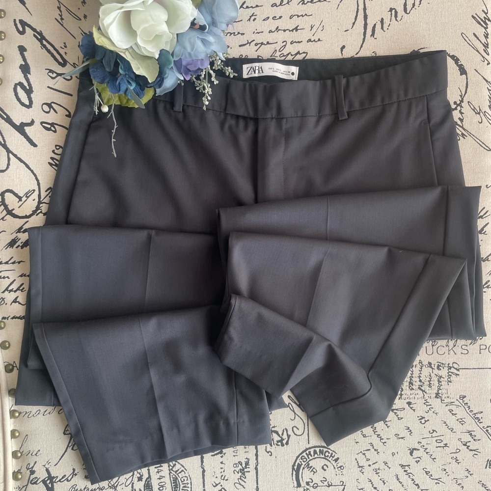 Zara Wide Leg Suit Pants Trousers in Gray Size Large - Picture 2 of 6